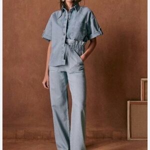 NWT Sézane Anthon Wide Leg Trousers sz 4 Jeans